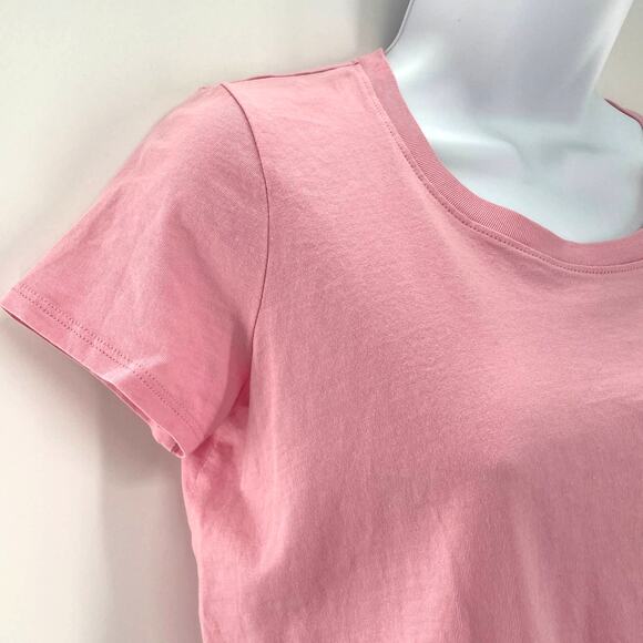 MADEWELL Pink Knotted Front Cropped Short Sleeve T-Shirt Top XXS - Picture 7 of 12